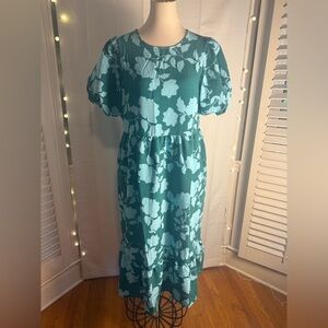 Sugarlips Multicolored Puff Sleeve Sundress Maxi size Medium